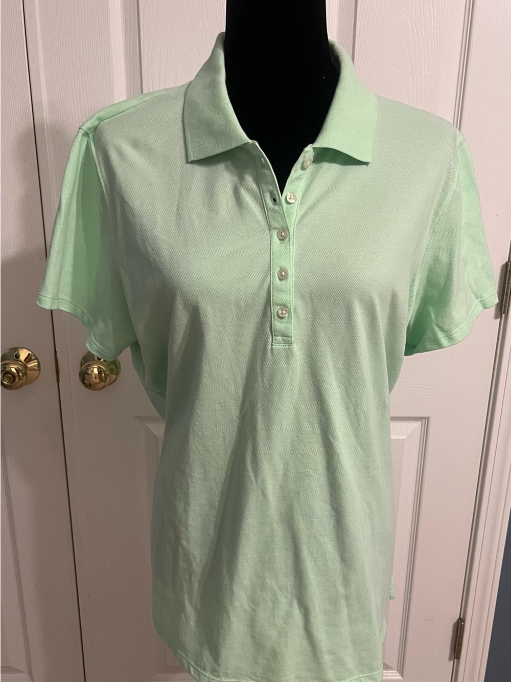 Style & Co. Mint Green Short Sleeve Polo Top size large NWOT